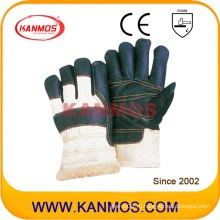 Темные кожаные перчатки для защиты труда в промышленности (31302)